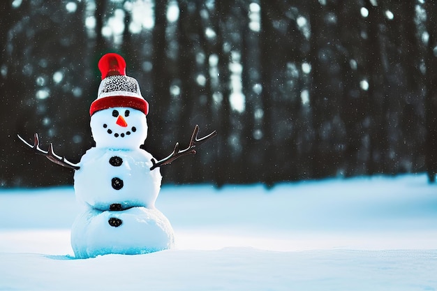 A Cheerful Snowman Wishes You Season's Greetings in a Generative AI Scene