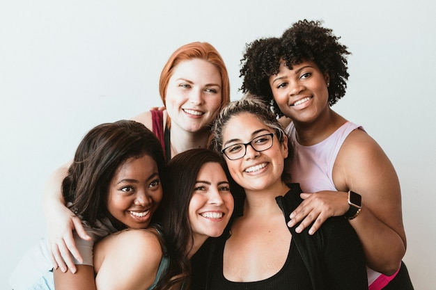 Cheerful sporty women