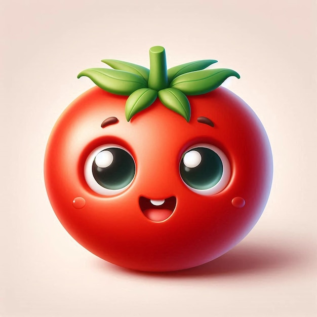 Cheerful Tomato Adorable 3D Character