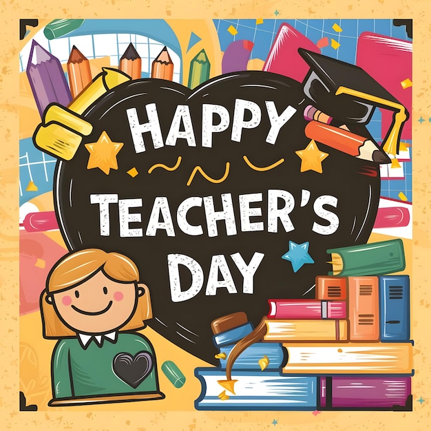 a cheerful vibrant teachers day vector illustration