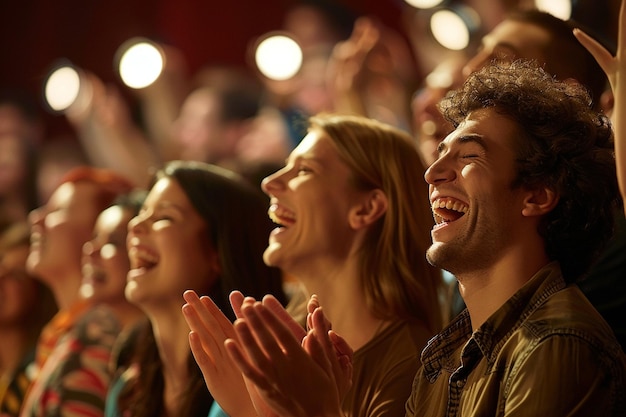 Cheering audience members ar generative ai