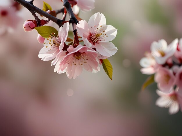 Cheery Blossom With Background generative