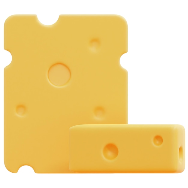 cheese 3d render icon illustration