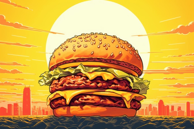 Cheese burger food advertisement hamburger