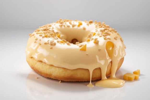 Cheese donut on a white background