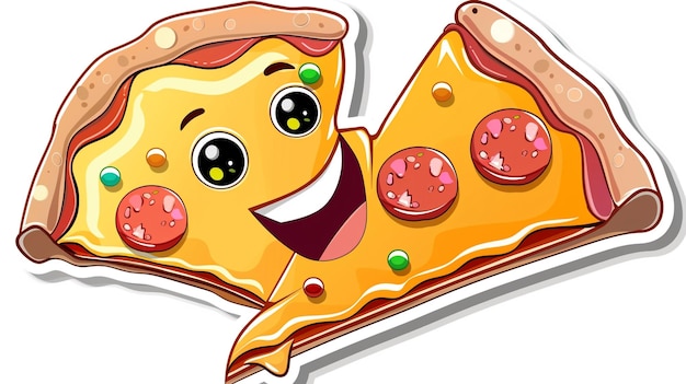 Photo a cheese pizza with a face that sayss a cheese pizza