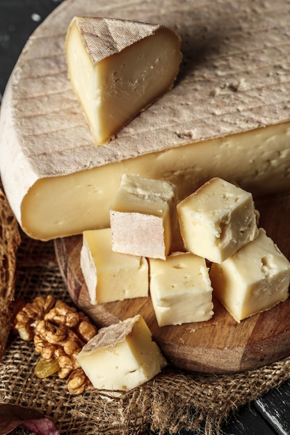 Cheese on the wooden table