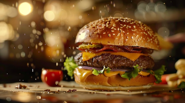 Cheeseburger Assembly Animation