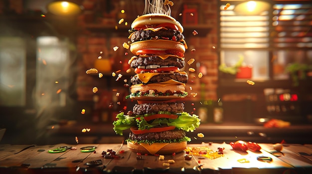 Cheeseburger Assembly Animation