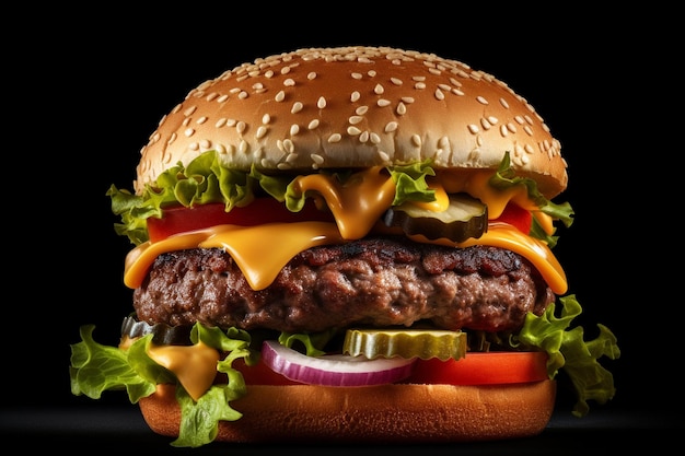 Cheeseburger isolated on a white background with clipping path