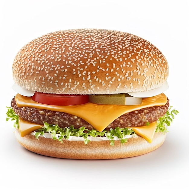 Cheeseburger on isolated white background