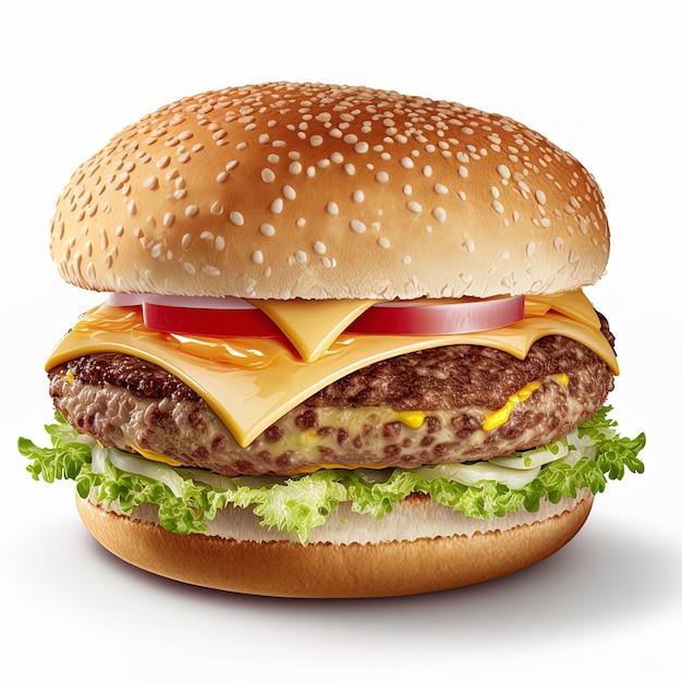 Cheeseburger on isolated white background