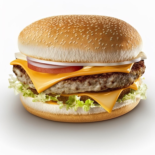 Cheeseburger on isolated white background