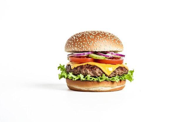 Photo cheeseburger on a white background