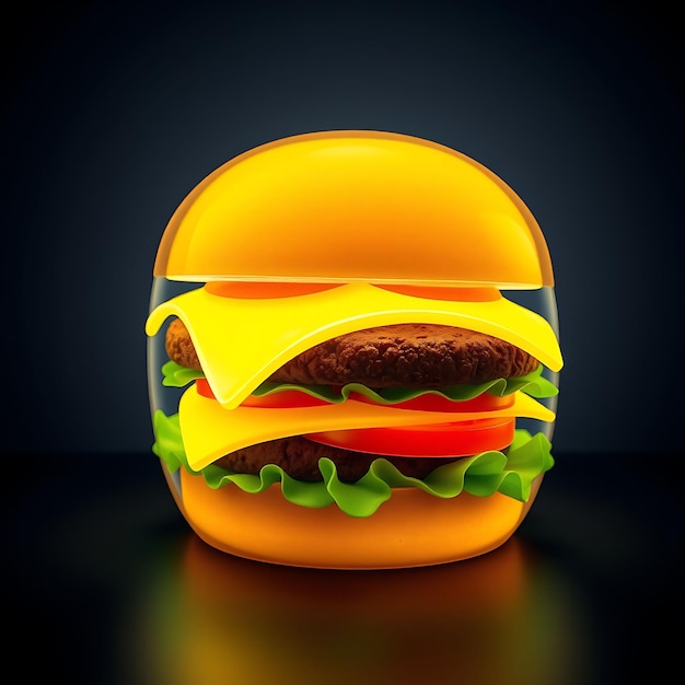 Photo a cheeseburger with a slice of cheese on it sits on a table