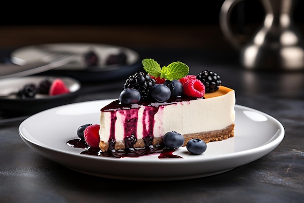 Cheesecake with Berry Garnish