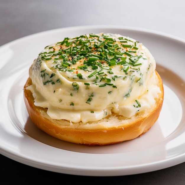 Cheesy Bliss Parmesan Bun with Cream Cheese and Chives