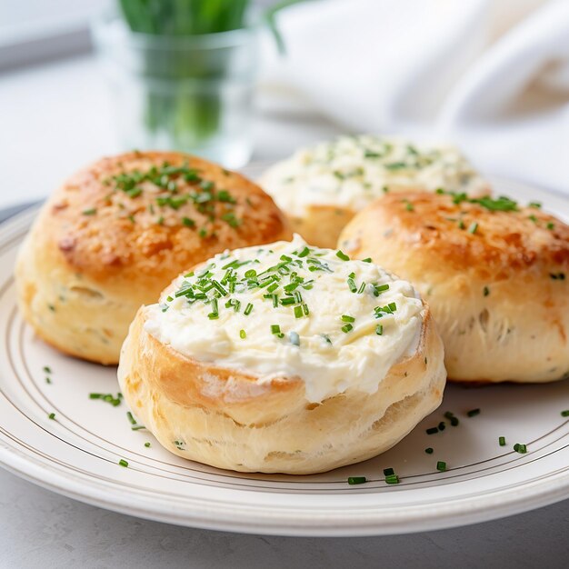 Cheesy Bliss Parmesan Bun with Cream Cheese and Chives