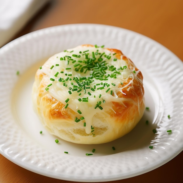 Cheesy Bliss Parmesan Bun with Cream Cheese and Chives