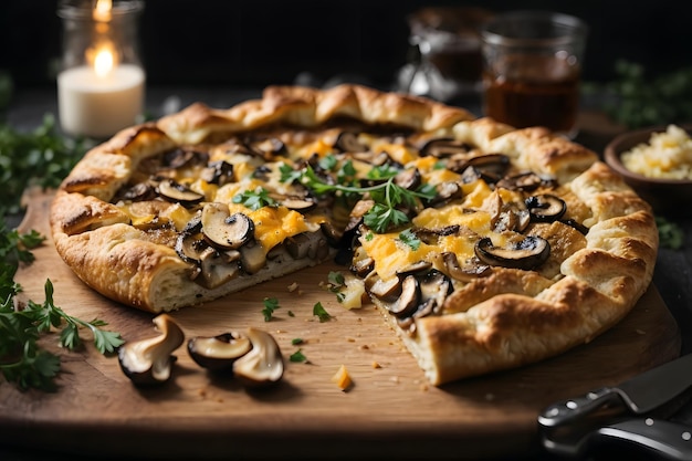 Cheesy Mushroom Galette