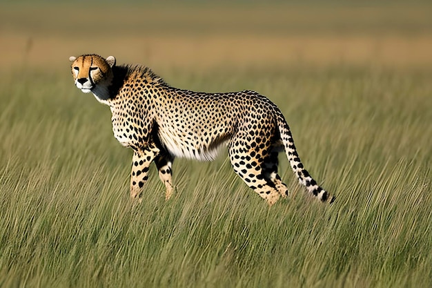 Cheetah among the grass