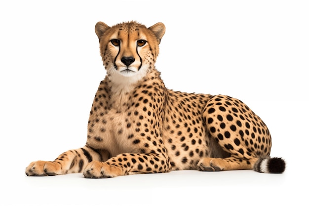 Cheetah over isolated white background Animal