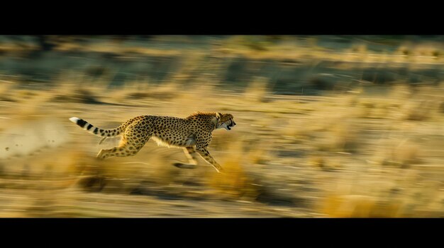 Photo cheetah in motion a blur of speed and grace