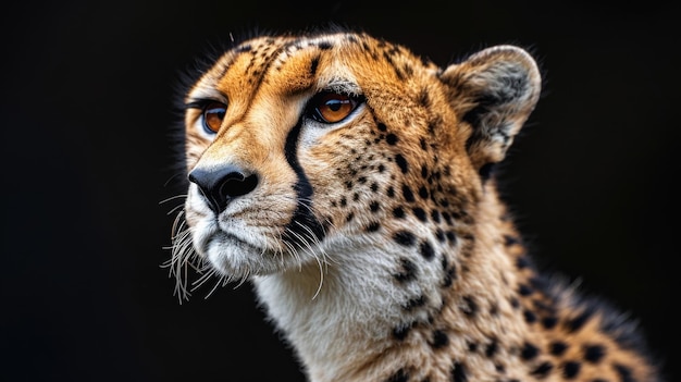 Photo cheetah portrait on isolated black background