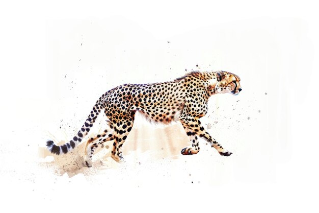 Photo cheetah running brush art