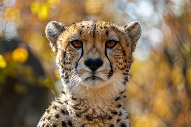 Photo a cheetah with a cheetah in the background