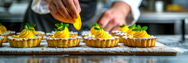 Chef Decorating Cupcakes With Icing