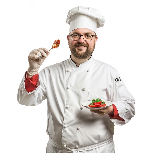 a chef holding a bowl of food with a picture of a chef holding a bowl of salad