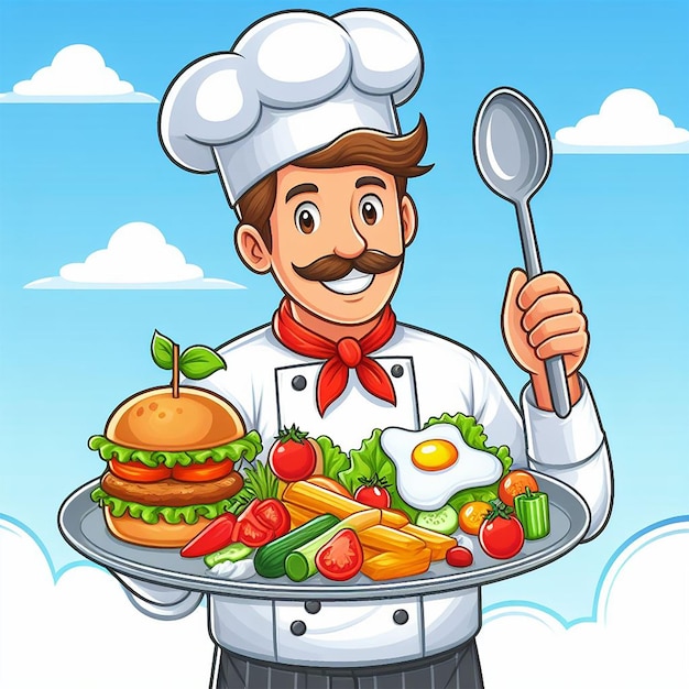 a chef holding a plate of food jpg