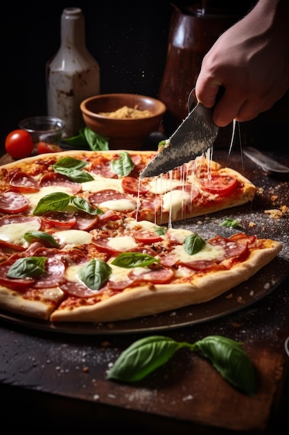 chef makes pizza Generative AI