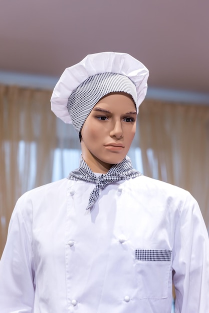 Chef Mannequin in white clothes and a hat