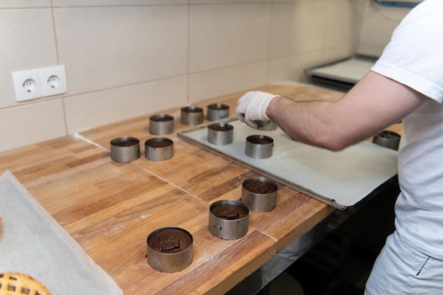 Chef Preparing Chocolate Sweet Dessert