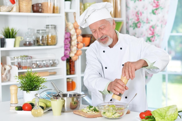 Chef preparing dinner