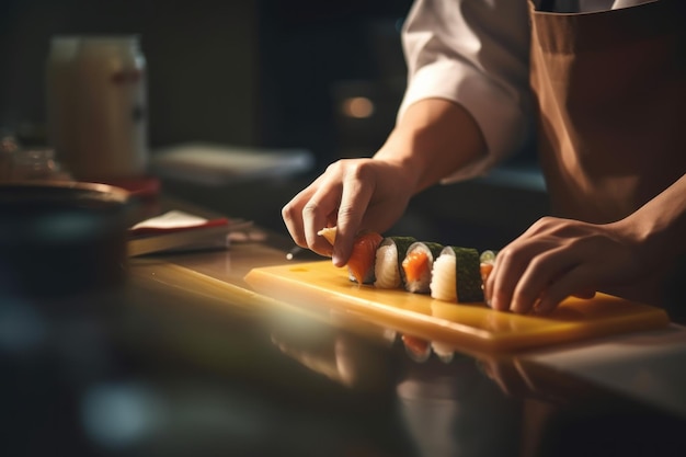 Chef sushi work food Generate Ai