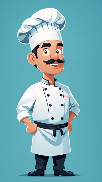 Chef In Uniform And Hat Vector Illustration In Cartoon Style