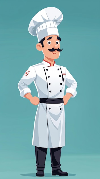 Chef In Uniform And Hat Vector Illustration In Cartoon Style