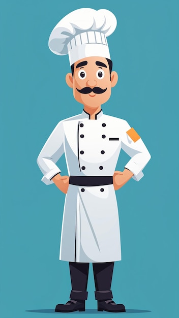 Chef In Uniform Vector Illustration Of A Cartoon Character In A Flat Style