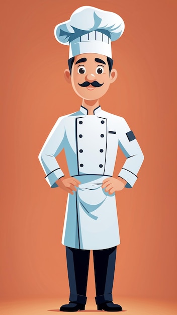 Chef Vector Illustration Cute Cartoon Character In Uniform And Hat