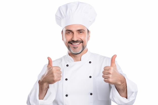 A chef with a thumbs up sign