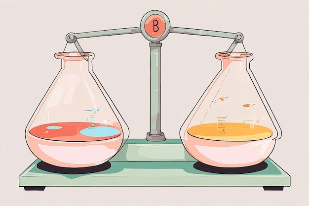 Photo chemical balance scales measure mass of reagent