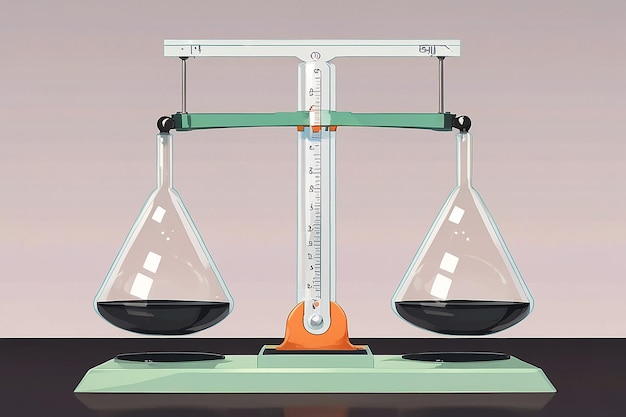 Photo chemical balance scales measure mass of reagent