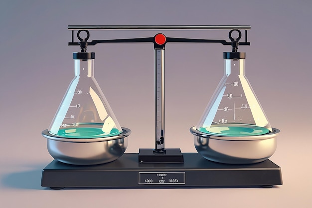 Photo chemical balance scales measure mass of reagent