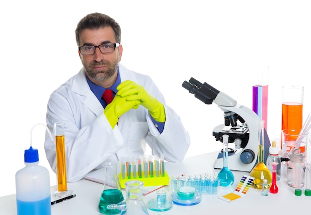 chemical laboratory scientist man working portrait