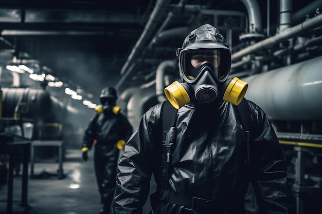 Chemical Specialist Wearing Safety Suit Generative AI