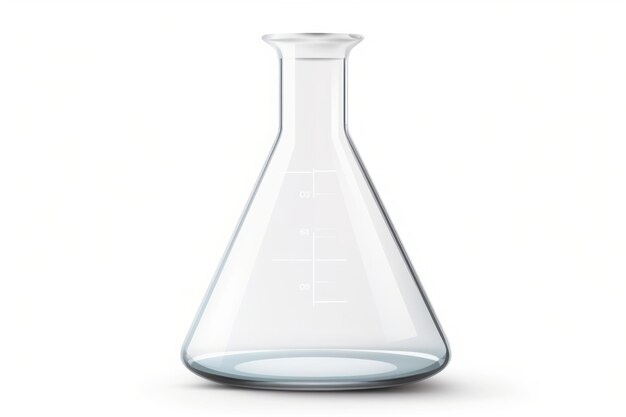 Photo chemistry erlenmeyer flask glass vase white background