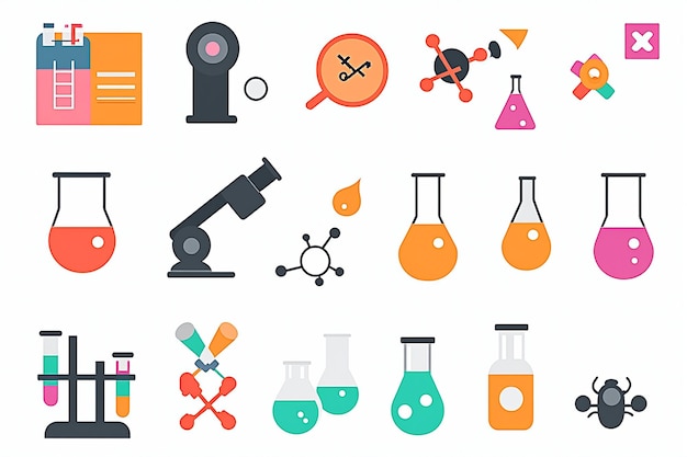 Chemistry Lab Icon Set